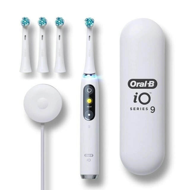 iO Series 9 Rechargeable Electric Toothbrush, White Alabaster